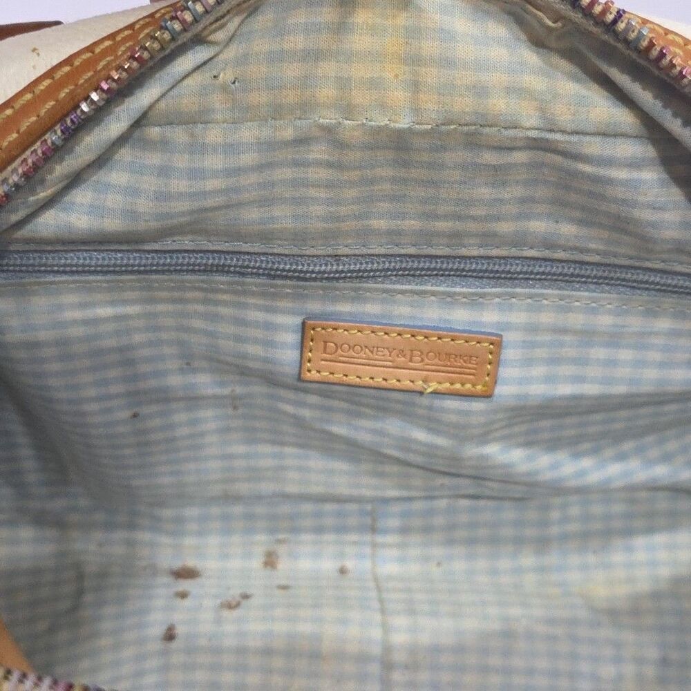 Vintage Dooney & Bourke x Lindsay Lohan White Y2K Shoulder Charm Bag Rare! - Picture 14 of 16